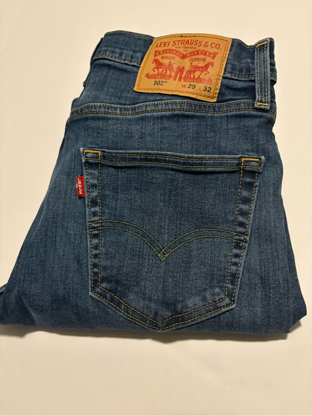 Levi's 502 Regular Taper Jeans Blue Denim 29x32 - Picture 6 of 16